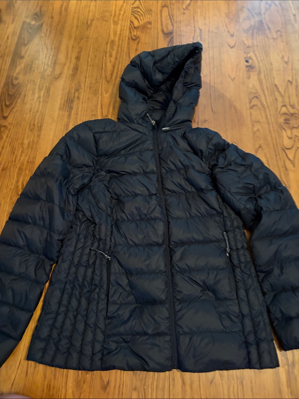 Heat Keep Women's Hooded Packable Black Puffer Jacket